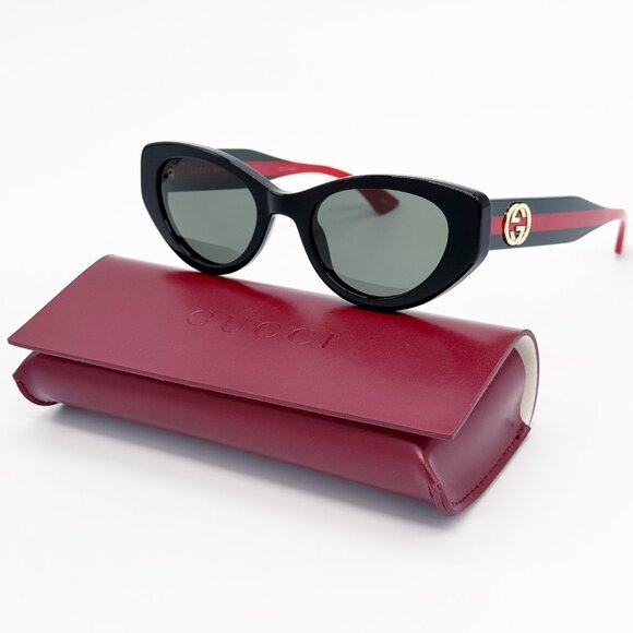 NEW GUCCI GG1862S 001 CAT EYE BLACK WOMEN SUNGLASSES GUCCI - Picture 1 of 11